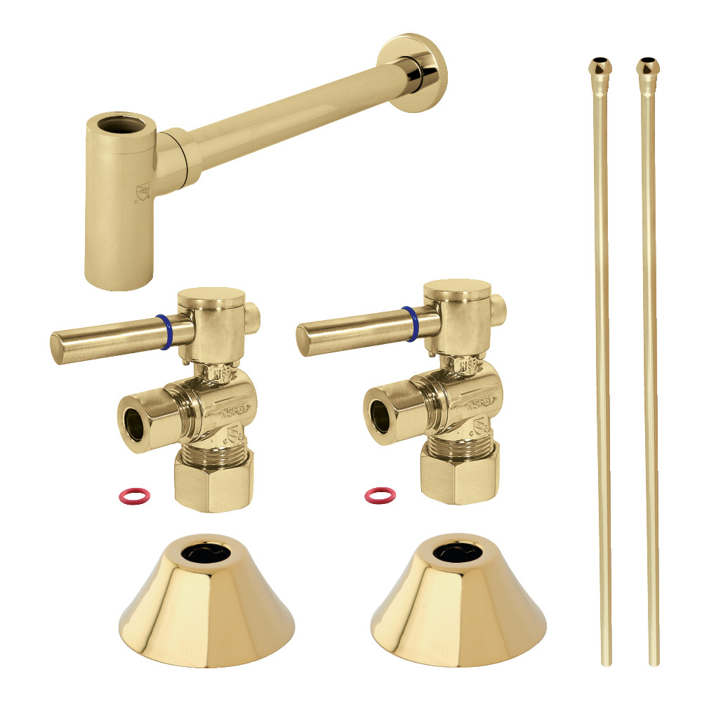 Picture of Kingston Brass CC53302DLLKB30 Modern Plumbing Sink Trim Kit with Bottle Trap, Polished Brass