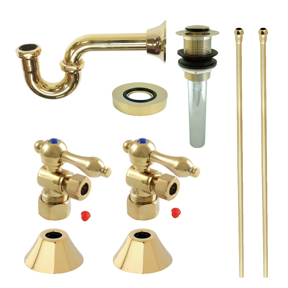 Picture of Kingston Brass CC53302VKB30 Traditional Plumbing Sink Trim Kit with P-Trap & Drain, Polished Brass