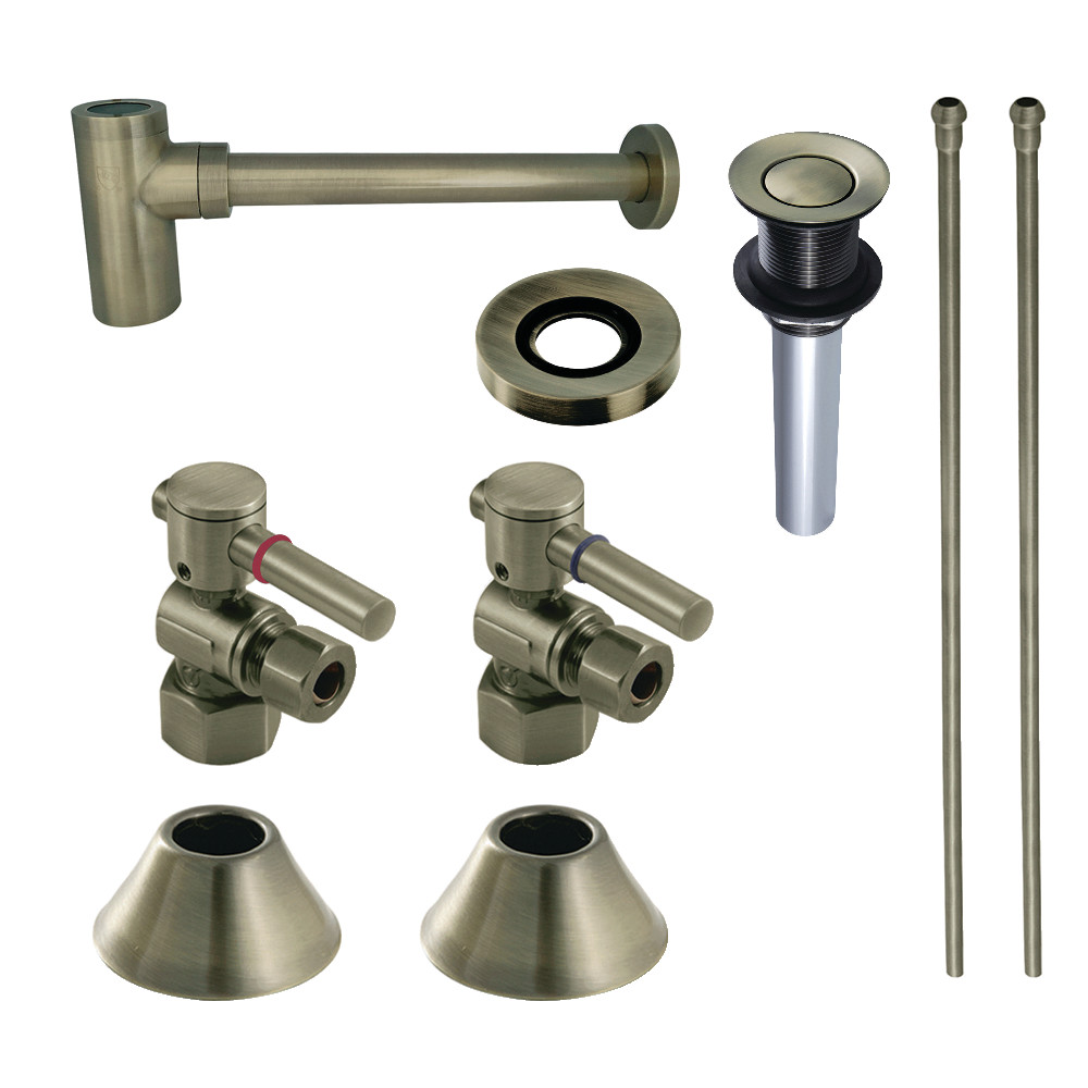 Picture of Kingston Brass CC43103DLVKB30 Modern Plumbing Sink Trim Kit with Bottle Trap & Drain, Antique Brass