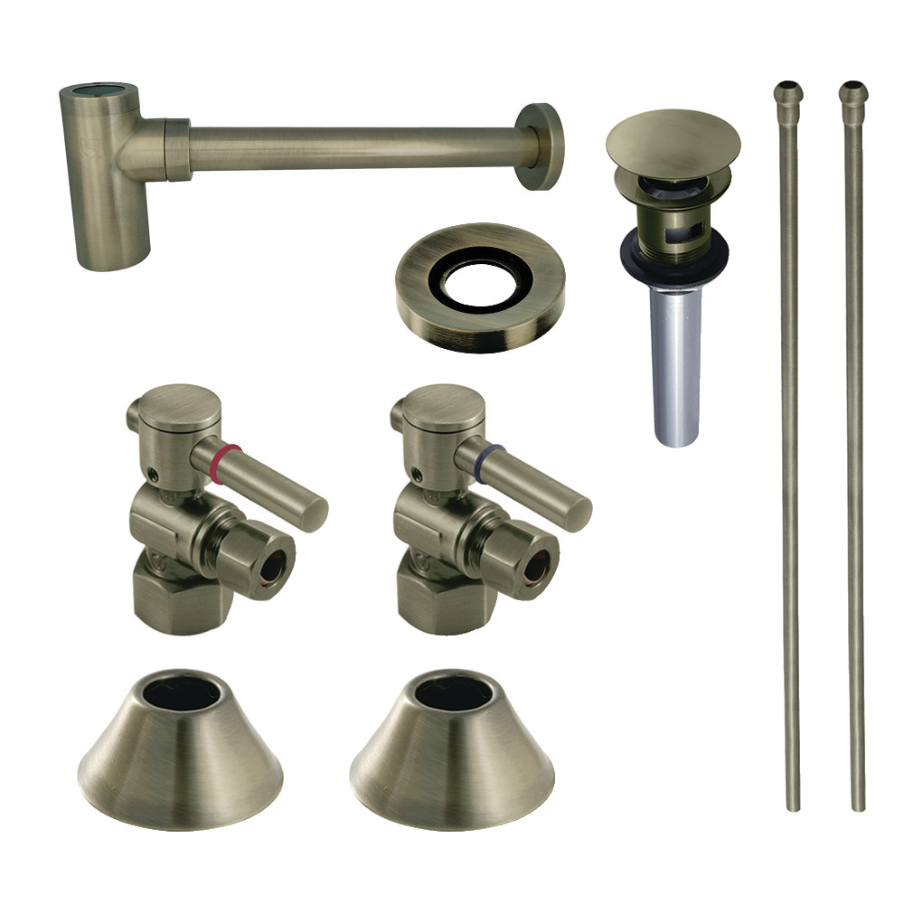 Picture of Kingston Brass CC43103DLVOKB30 Modern Plumbing Sink Trim Kit with Bottle Trap & Overflow Drain, Antique Brass