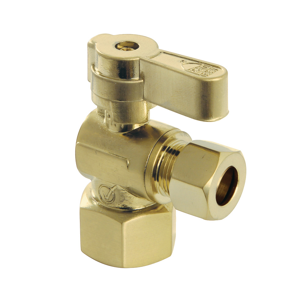 KF4310BB 0.5 in. FIP x 0.38 in. O.D. Compression Angle Stop Valve, Brushed Brass