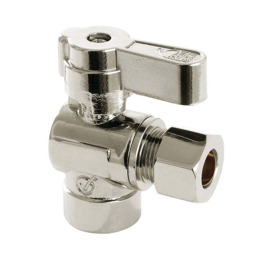 0.5 in. Sweat x 0.38 in. O.D. Compression Angle Stop Valve, Polished Nickel