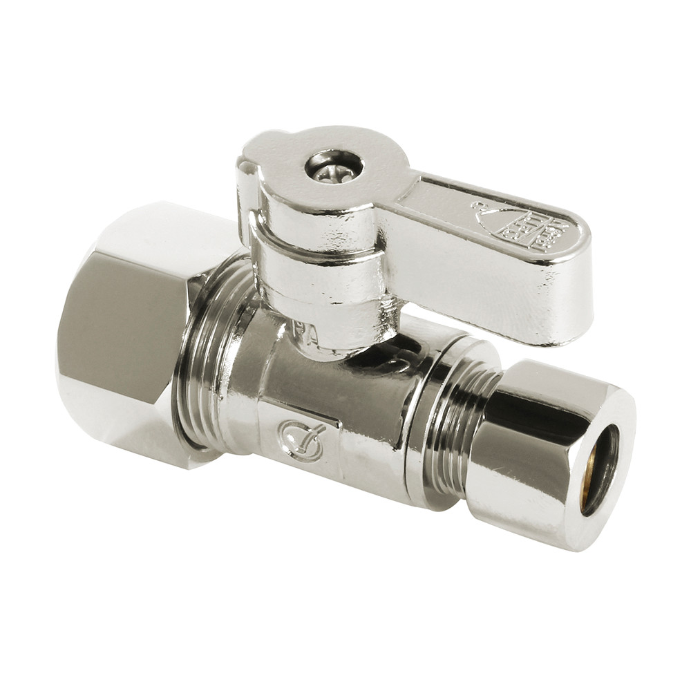 KF5335PN 0.63 in. O.D. x 0.38 in. O.D. Compression Straight Stop Valve, Polished Nickel