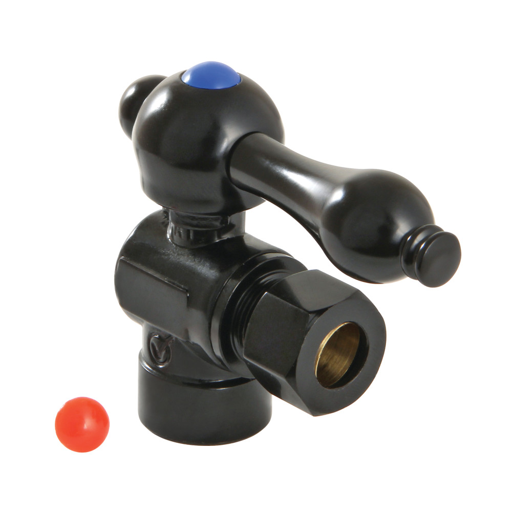 CC43200 0.5 in. Sweat x 0.38 in. O.D. Compression Angle Stop Valve, Matte Black