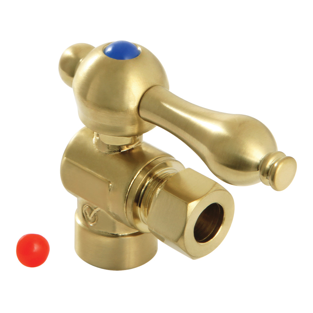 CC43207 0.5 in. Sweat x 0.38 in. O.D. Compression Angle Stop Valve, Brushed Brass
