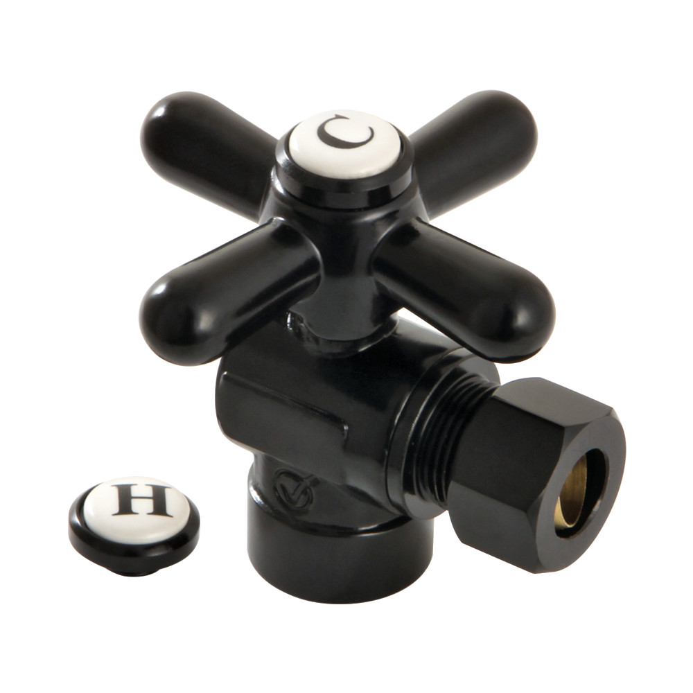 CC43200X 0.5 in. Sweat x 0.38 in. O.D. Compression Angle Stop Valve, Matte Black