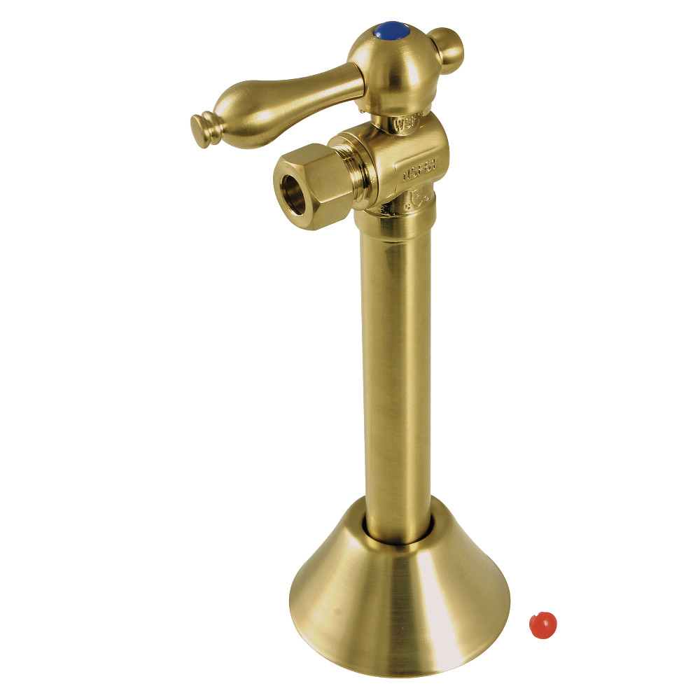 CC83207 0.5 in. Sweat x 0.38 in. O.D. Compression Angle Shut-Off Valve with 5 in. Extension, Brushed Brass