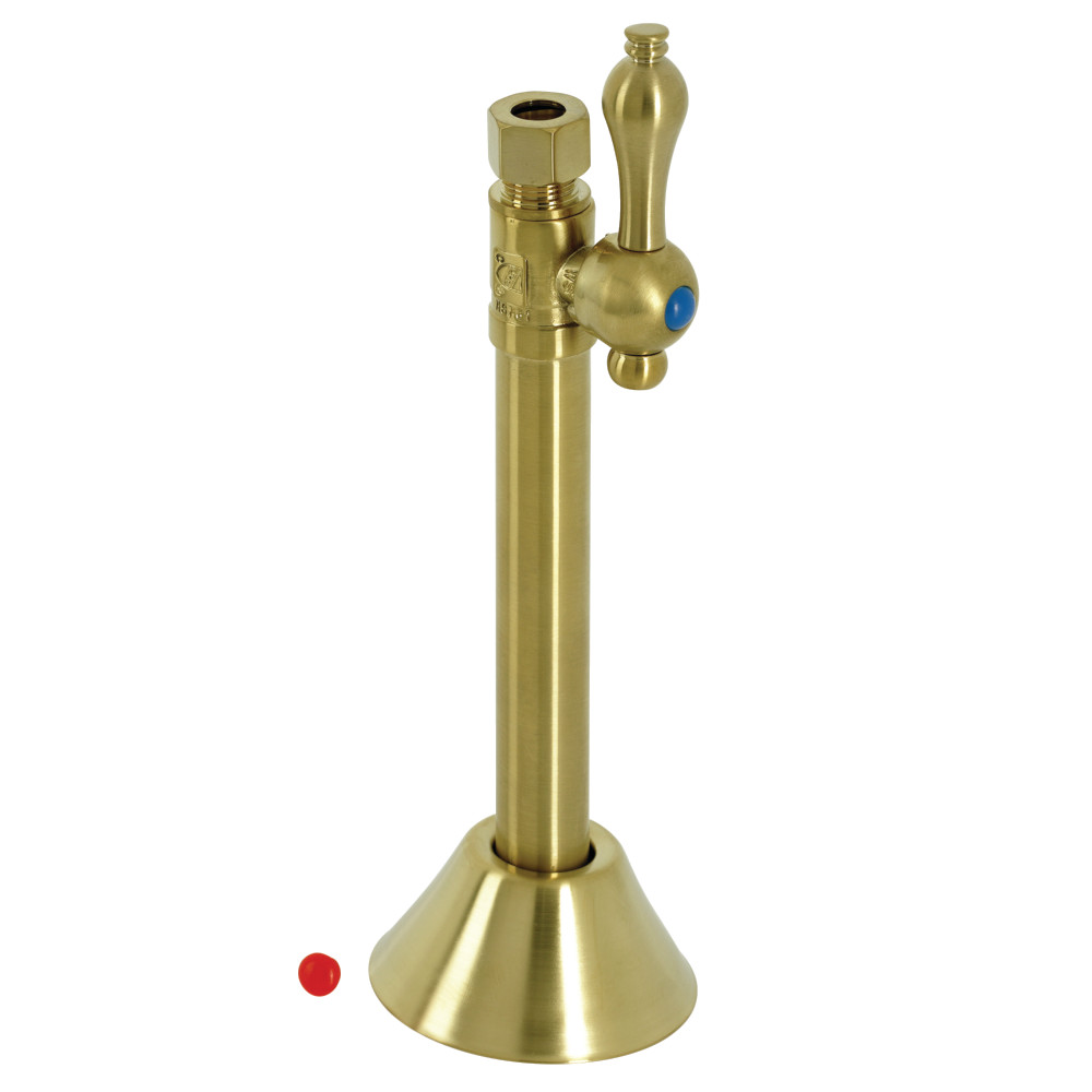 0.5 in. Sweat x 0.38 in. O.D. Compression Straight Shut-Off Valve with 5 in. Extension, Brushed Brass