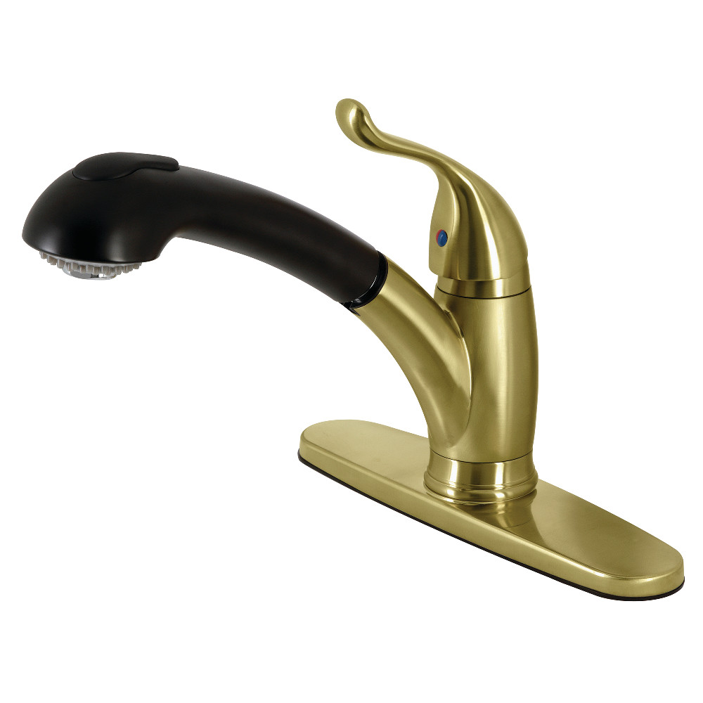 Yosemite Single-Handle Pull-Out Kitchen Faucet, Brushed Brass -  KitchenCuisine, KI2600230