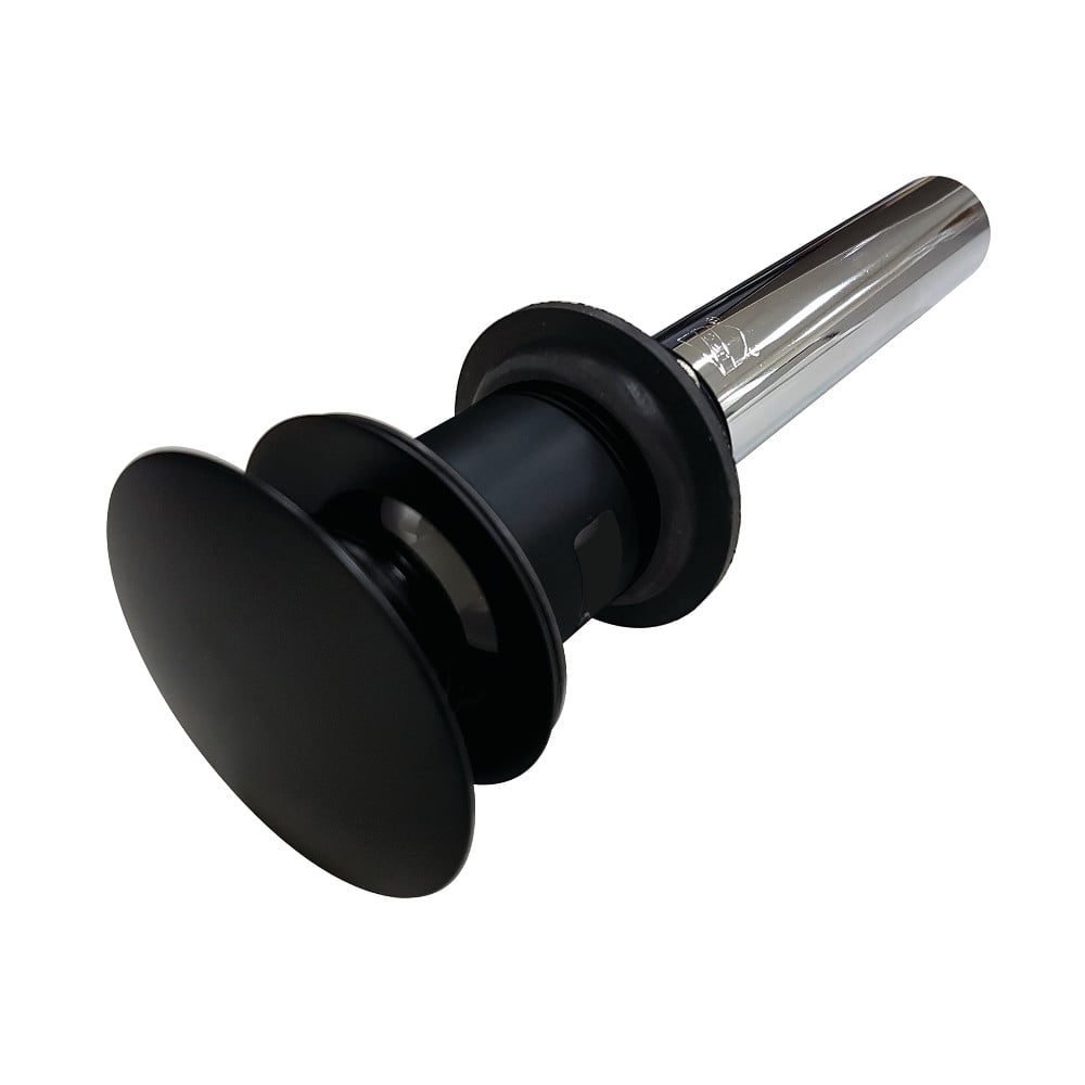 Picture of Kingston Brass EV6000MB Push Pop-Up Drain with Overflow Hole, 22 Gauge - Matte Black