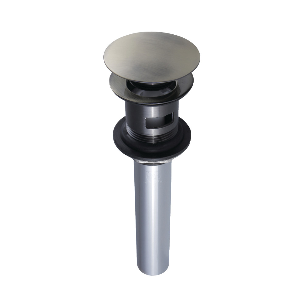 EV6003 Push Pop-Up Drain with Overflow Hole, 22 Gauge - Antique Brass