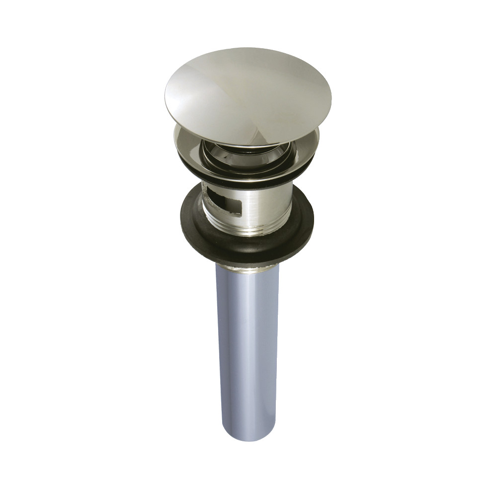 EV6006 Push Pop-Up Drain with Overflow Hole, 22 Gauge - Polished Nickel