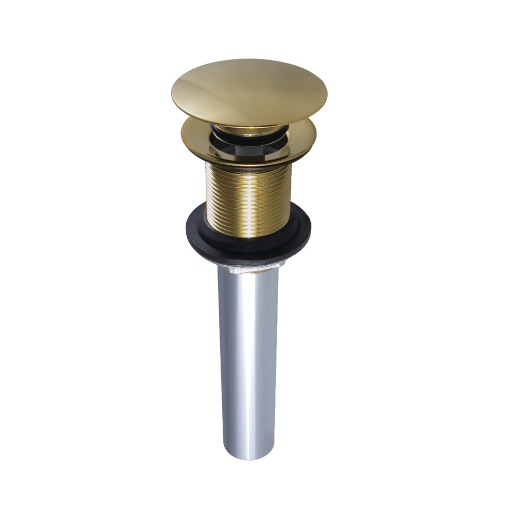 EV7002 Push Pop-Up Drain without Overflow Hole, 22 Gauge - Polished Brass