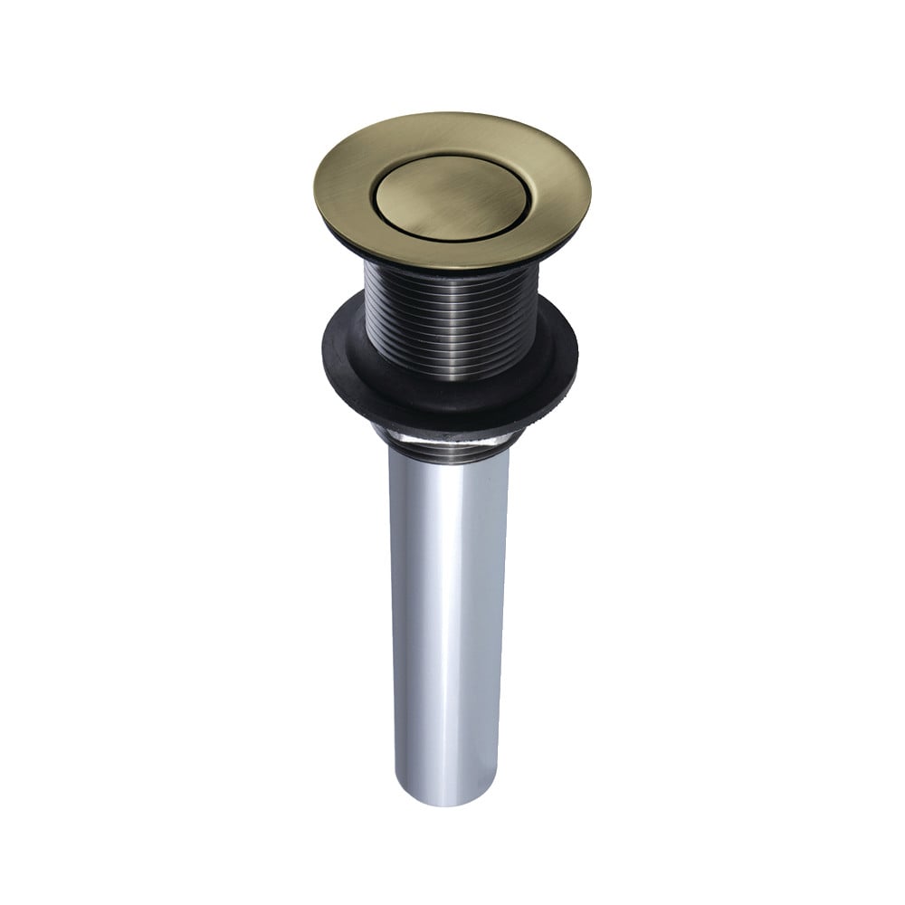 Picture of Kingston Brass EV8003 Push Pop-Up Drain without Overflow Hole, 22 Gauge - Antique Brass
