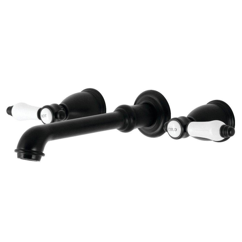 Bel-Air 2-Handle Wall Mount Roman Tub Faucet, Matte Black