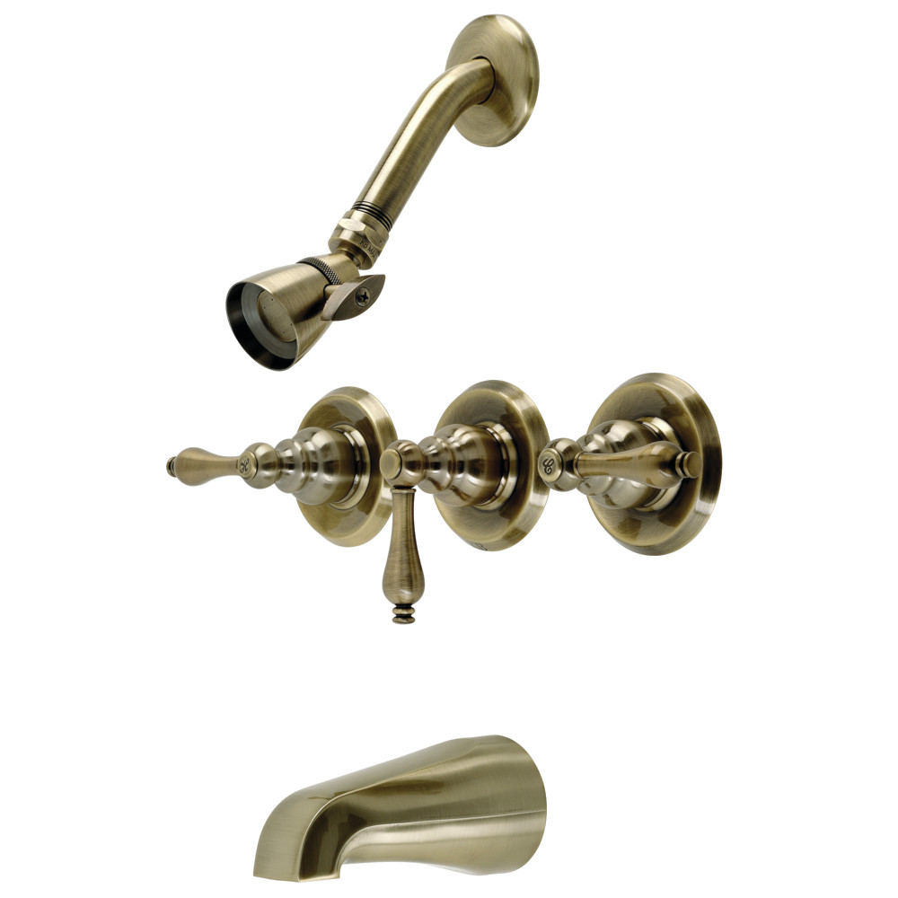 Victorian Tub & Shower Faucet, Antique Brass