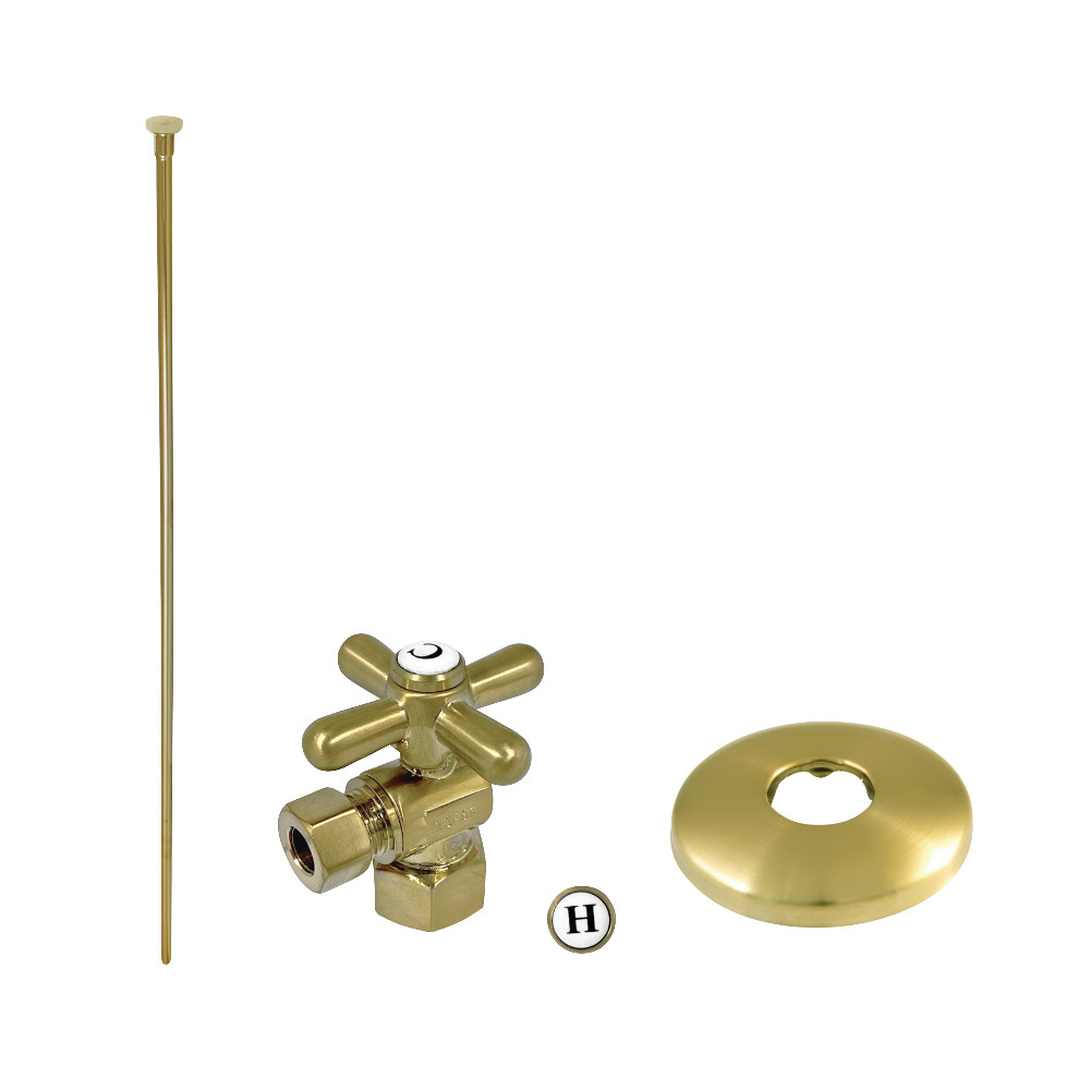 Trimscape Toilet Supply Kit - Combo 0.5 in. IPS x 0.38 in. Compression Outlet, Brushed Brass