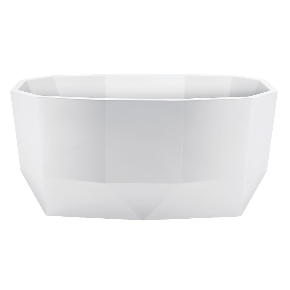Aqua Eden 59 in. Acrylic Freestanding Tub with Drain, Glossy White