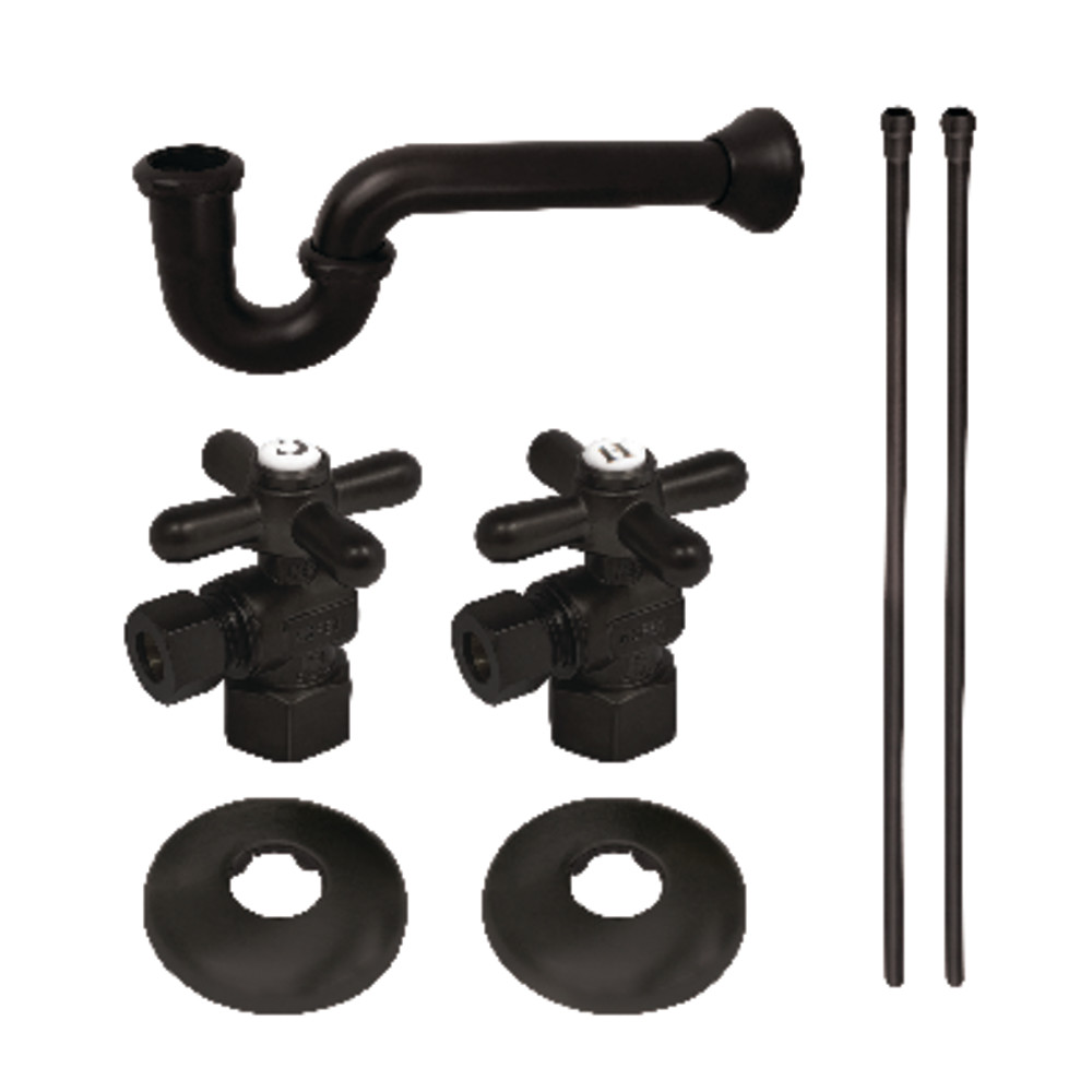Picture of Kingston Brass KPK200 Gourmet Scape Plumbing Supply Kit with 1.5 in. P-Trap - 0.5 in. IPS Inlet x 0.38 in. Compression Oulet, Matte Black