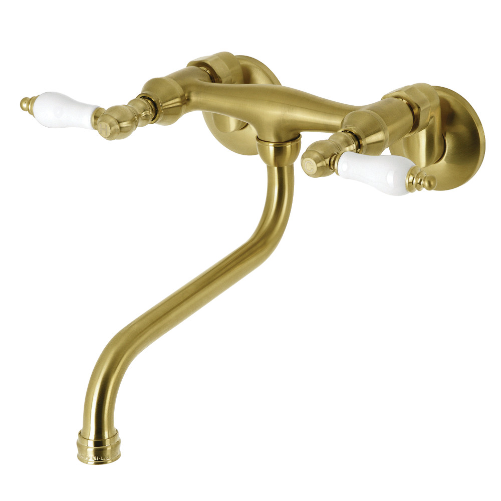 Wall Mount Bathroom Faucet, Brushed Brass