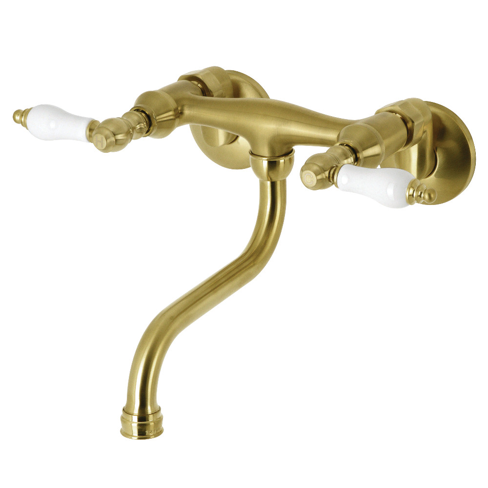 Wall Mount Bathroom Faucet, Brushed Brass