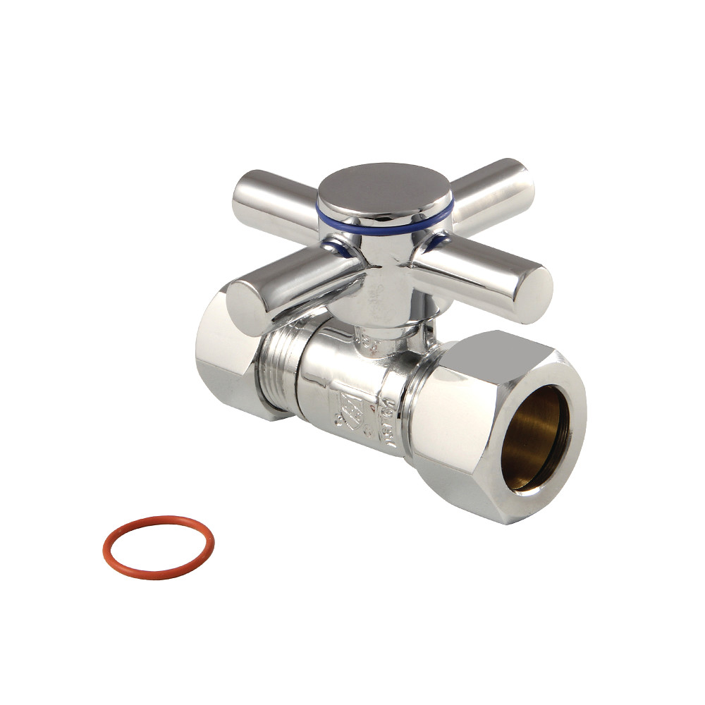 CC44451DX Concord 0.63 in. IPS x 0.5 in. O.D. Compression Quarter Turn Straight Valve, Polished Chrome