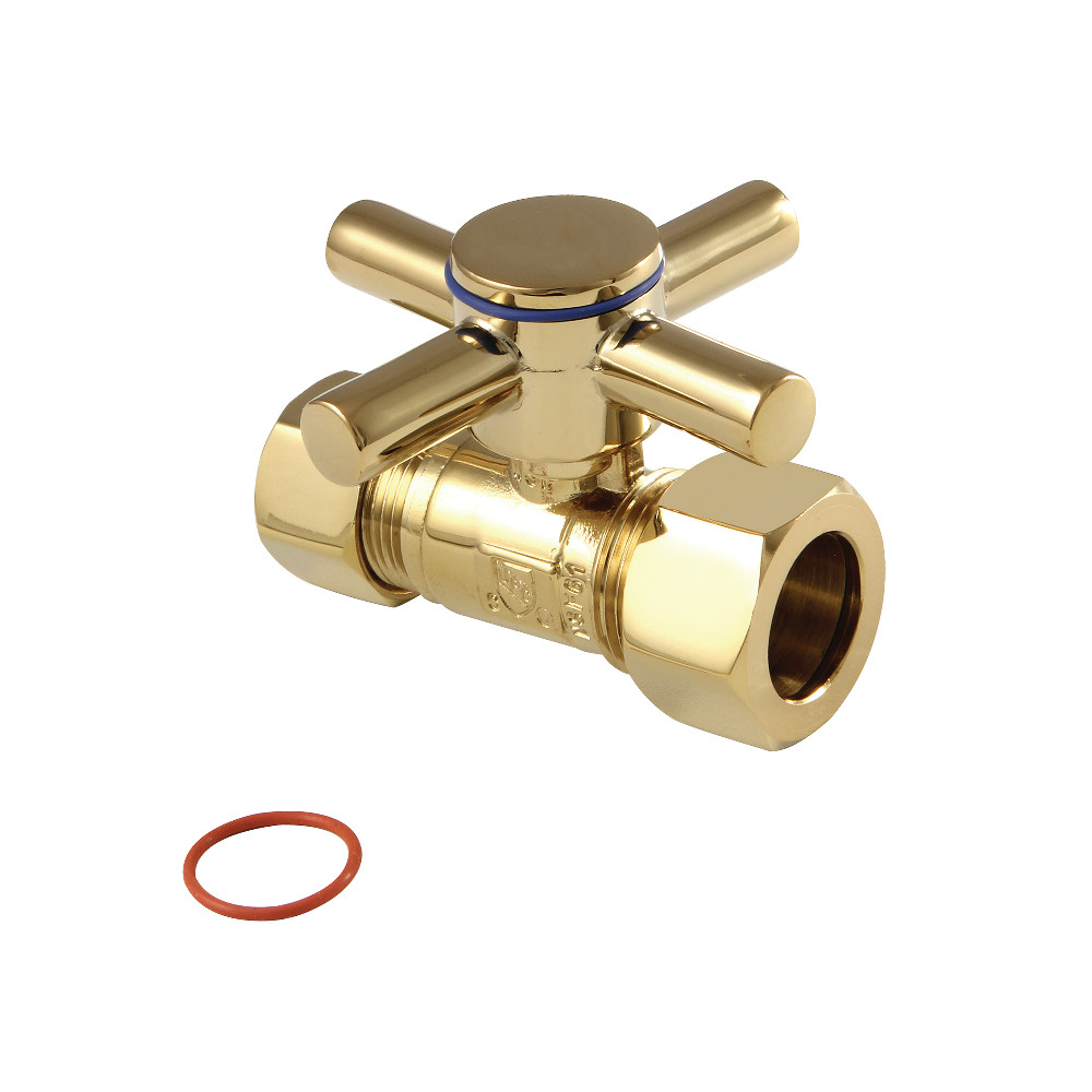 CC44452DX Concord 0.63 in. IPS x 0.5 in. O.D. Compression Quarter Turn Straight Valve, Polished Brass
