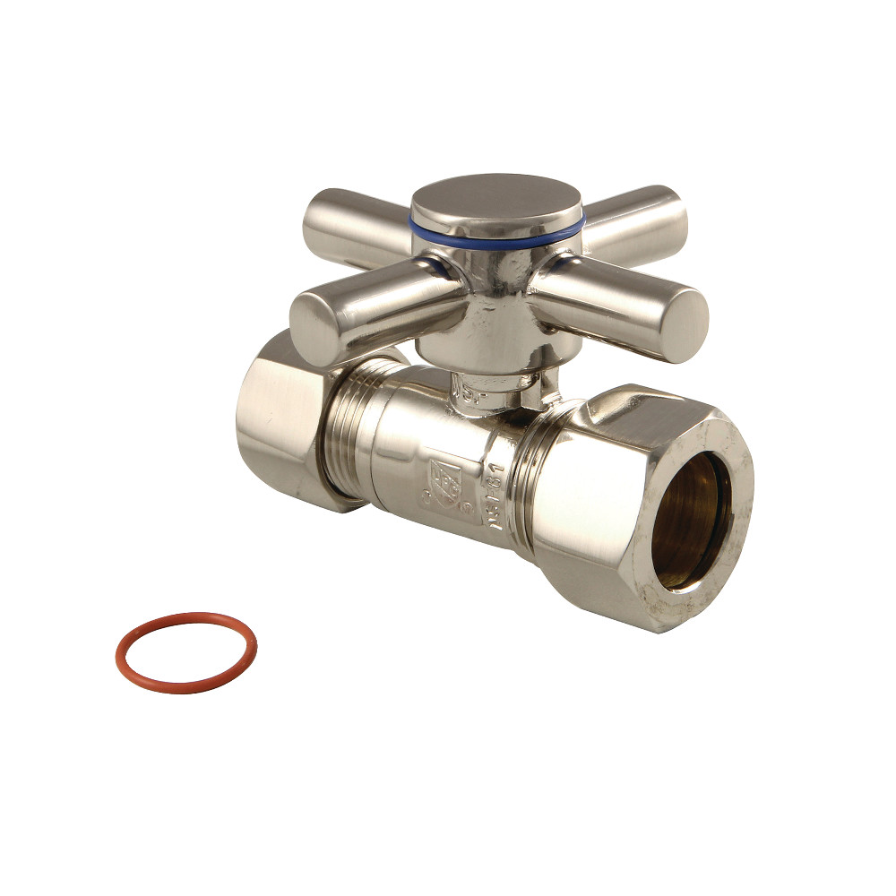 CC44458DX Concord 0.63 in. IPS x 0.5 in. O.D. Compression Quarter Turn Straight Valve, Brushed Nickel