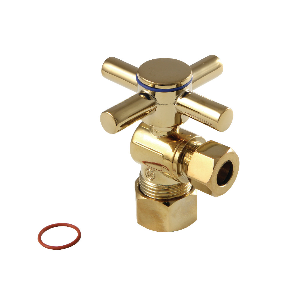 CC53302DX Concord 0.63 in. x 0.38 in. O.D. Compression, Quarter Turn Angle Stop Valve, Polished Brass