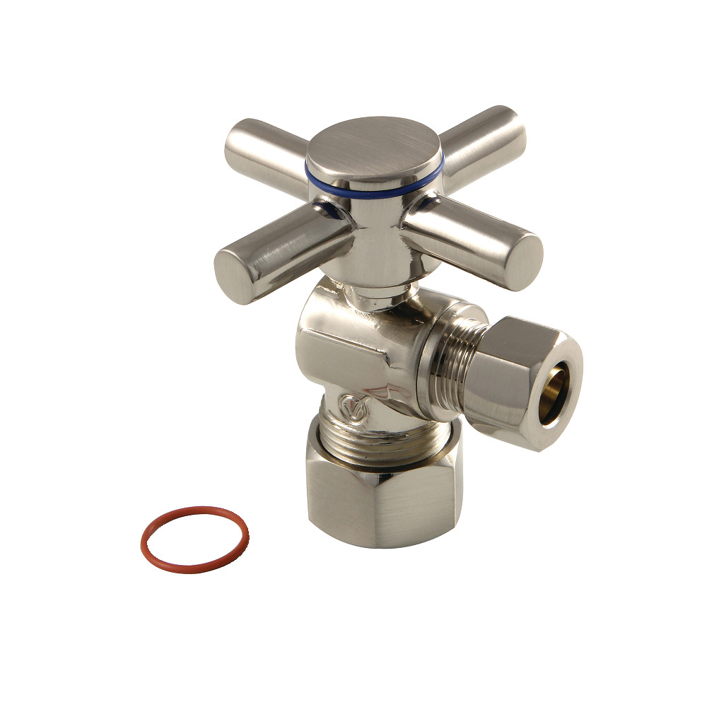 CC53308DX Concord 0.63 in. x 0.38 in. O.D. Compression, Quarter Turn Angle Stop Valve, Brushed Nickel
