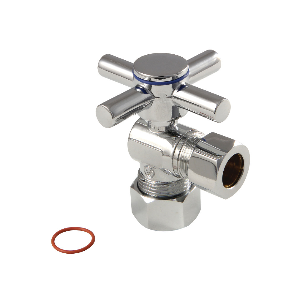 CC54401DX Concord 0.63 in. x 0.5 in. O.D. Compression, Quarter Turn Angle Stop Valve, Polished Chrome