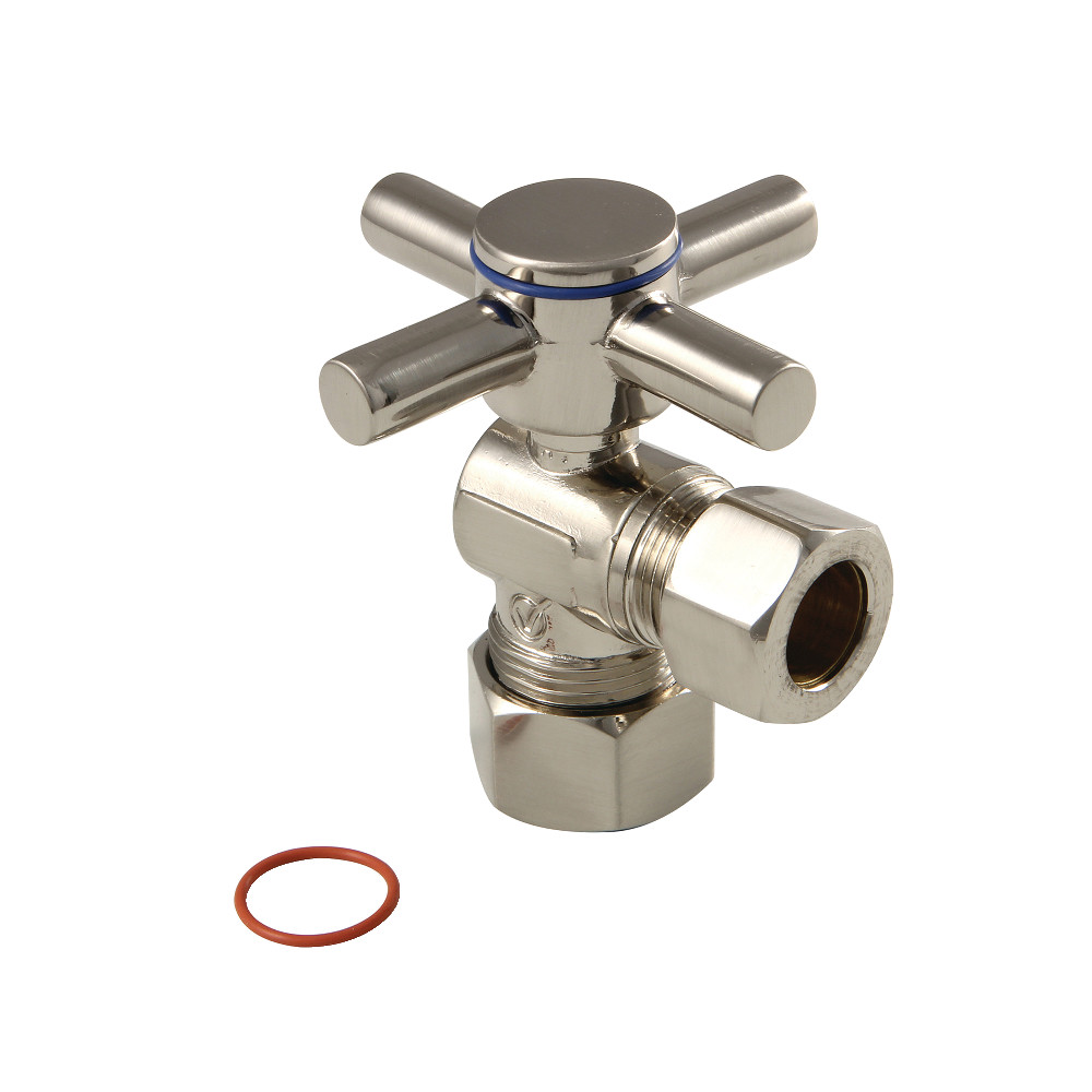 CC54408DX Concord 0.63 in. x 0.5 in. O.D. Compression, Quarter Turn Angle Stop Valve, Brushed Nickel