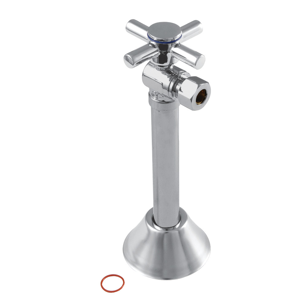 Concord 0.5 in. Sweat x 0.38 in. O.D. Compression, Angle Shut Off Valve with 5 in. Extension, Polished Chrome