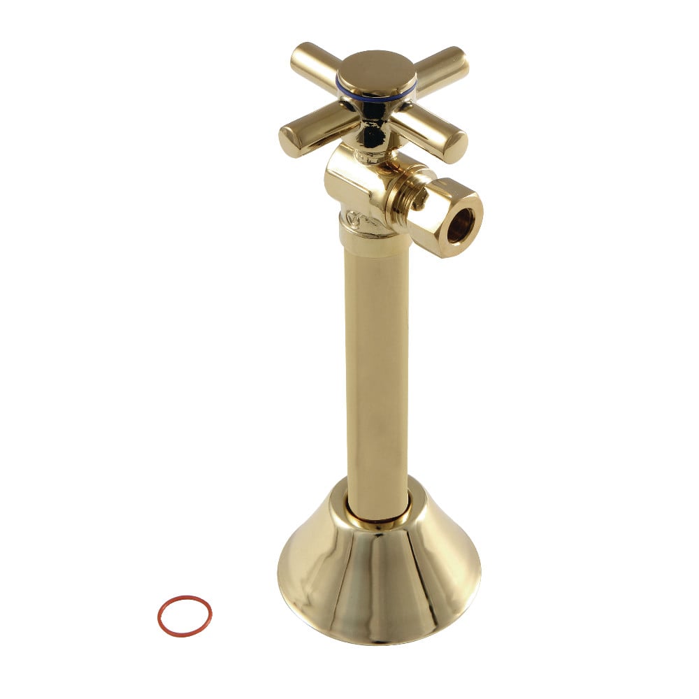 CC83202DX Concord 0.5 in. Sweat x 0.38 in. O.D. Compression, Angle Shut Off Valve with 5 in. Extension, Polished Brass