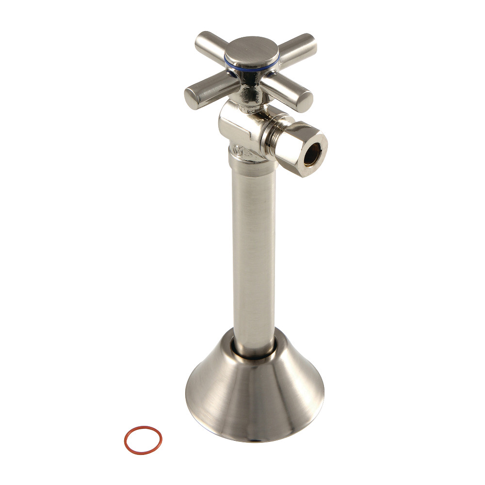 CC83208DX Concord 0.5 in. Sweat x 0.38 in. O.D. Compression, Angle Shut Off Valve with 5 in. Extension, Brushed Nickel