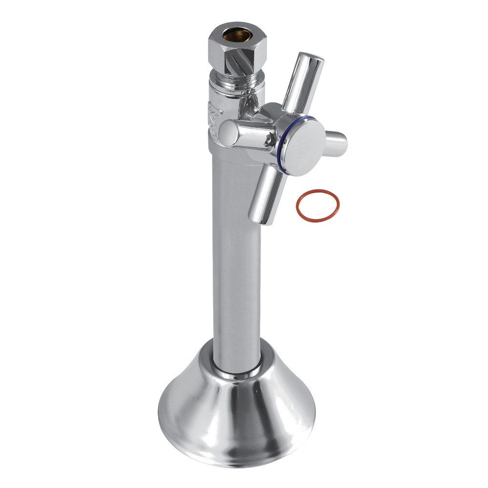 CC83251DX Concord 0.5 in. Sweat x 0.38 in. O.D. Compression Straight Shut Off Valve with 5 in. Extension, Polished Chrome