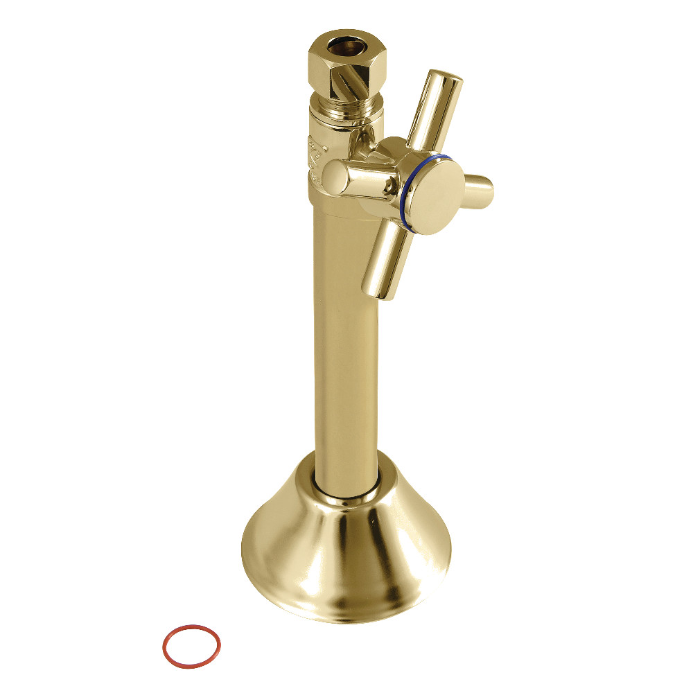 CC83252DX Concord 0.5 in. Sweat x 0.38 in. O.D. Compression Straight Shut Off Valve with 5 in. Extension, Polished Brass