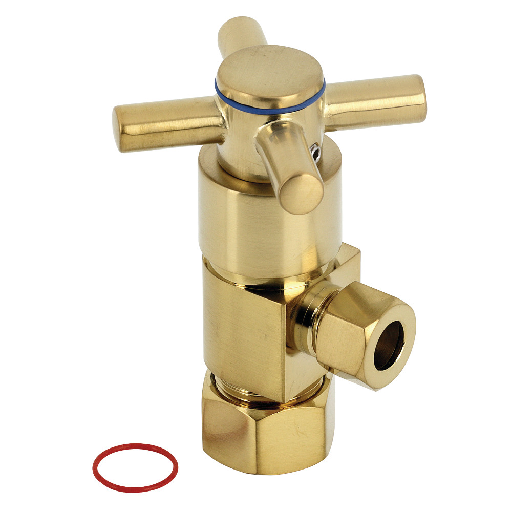 Concord Anti-Seize Deluxe Quarter Turn Ceramic Hardisc Cartridge Angle Stop - Brushed Brass
