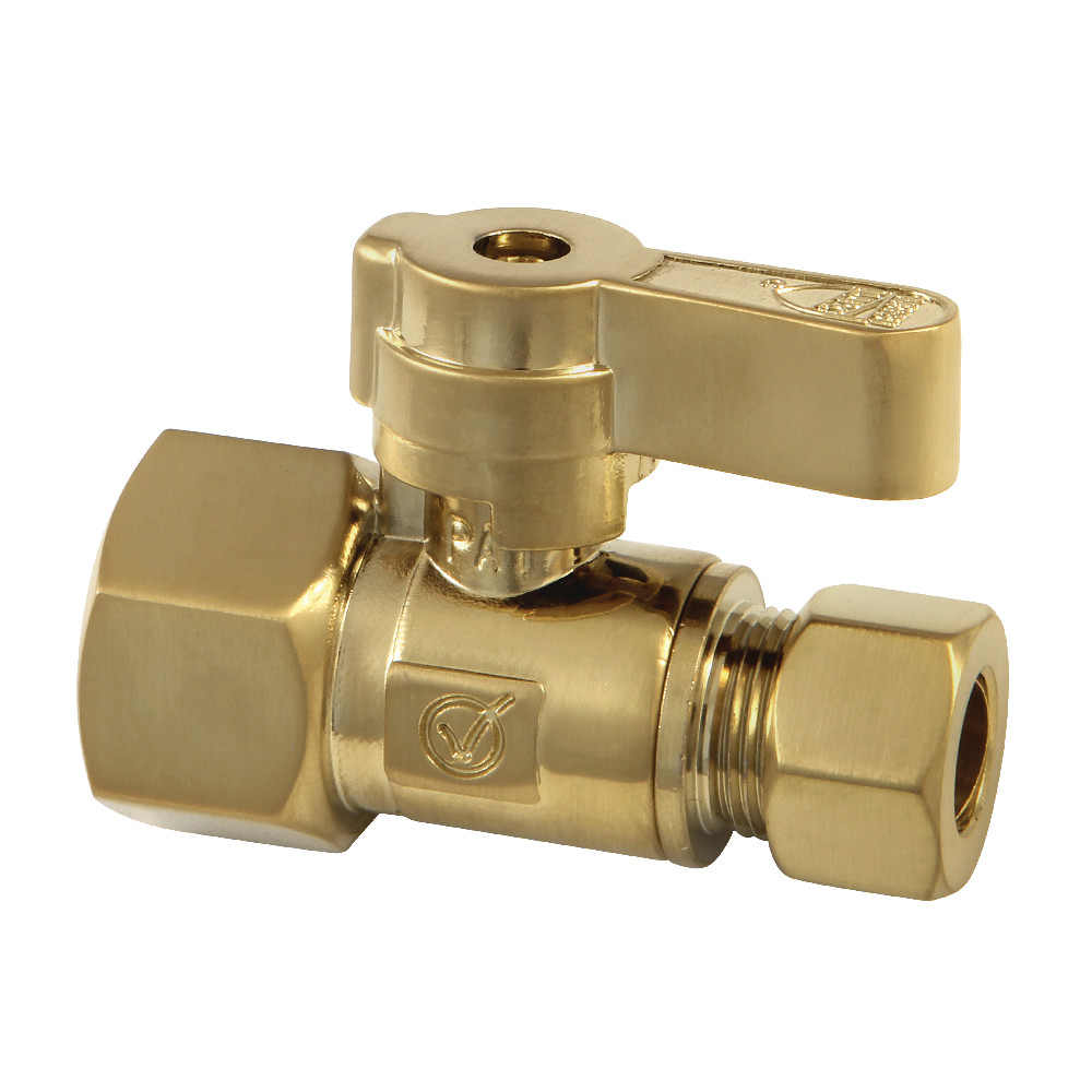 0.5 in. FIP x 0.38 in. O.D. Compression Straight Stop Valve, Brushed Brass