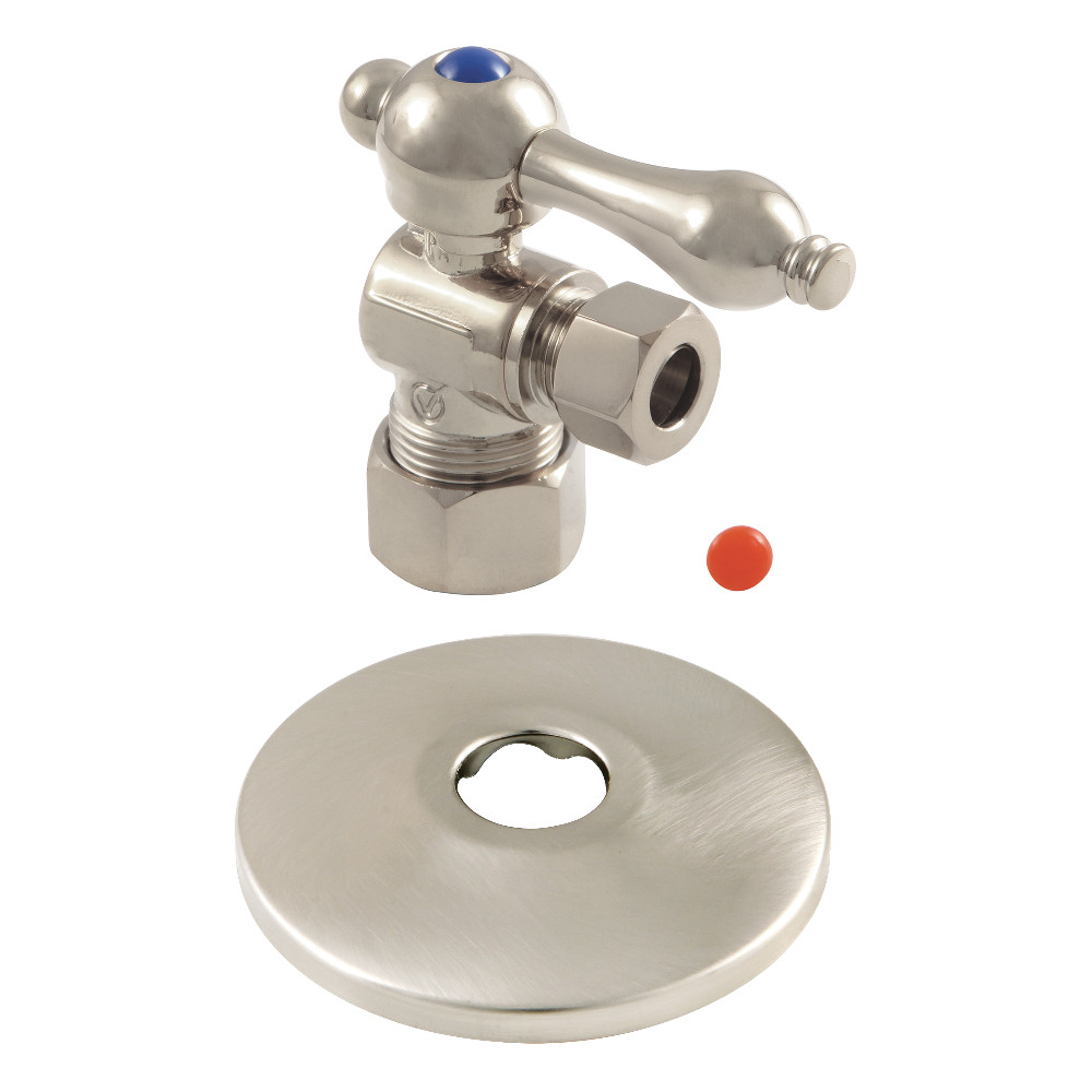 CC53308K Quarter Turn Valve with Flange 0.63 in. x 0.38 in. O.D. Compression, Brushed Nickel