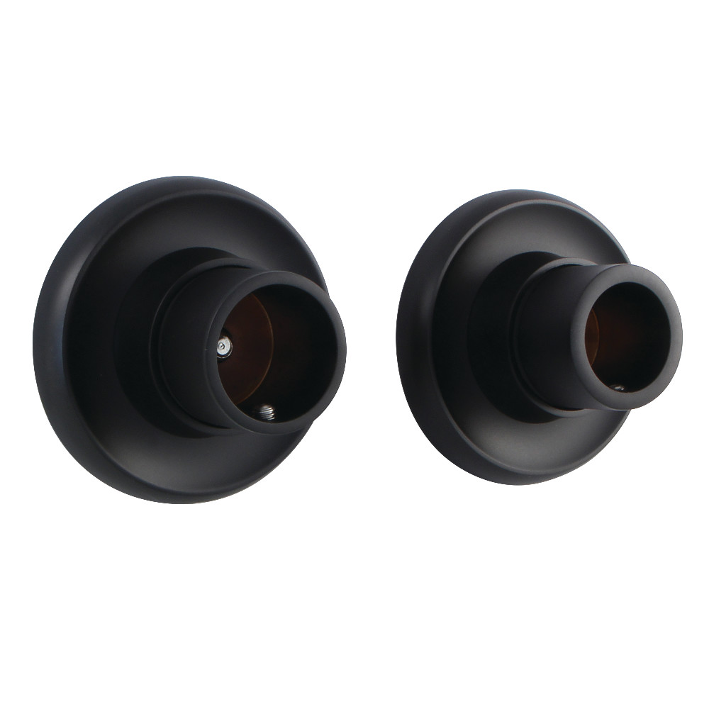 Edenscape Brass Shower Rod Base, Matte Black - Set of 2