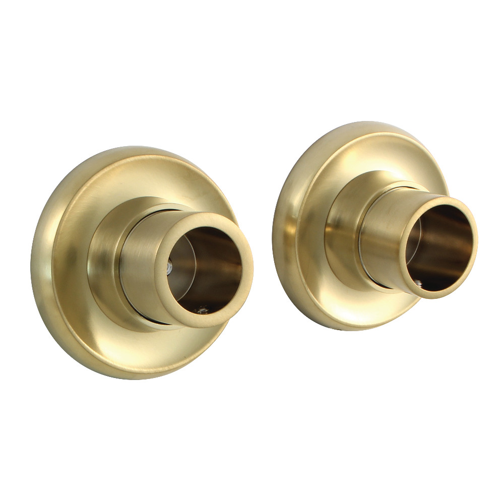 Edenscape Brass Shower Rod Base, Brushed Brass - Set of 2