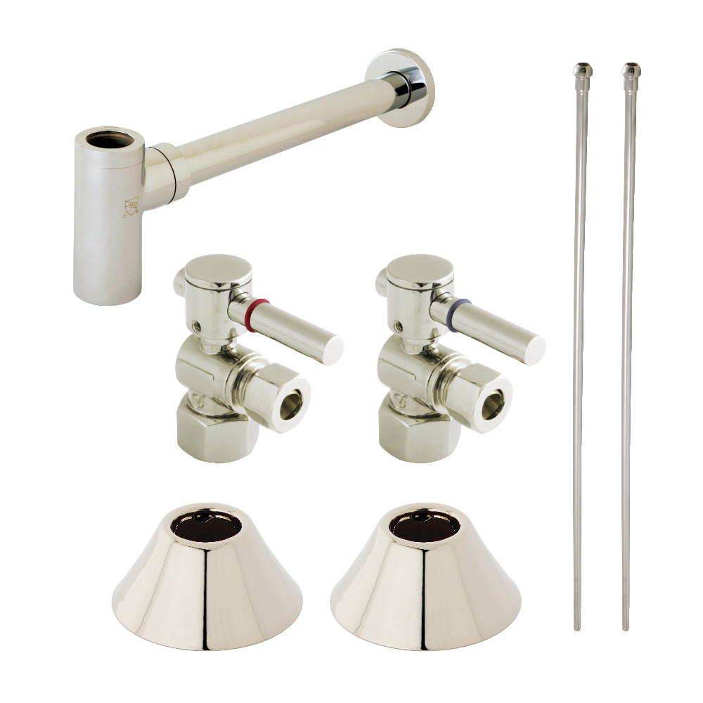 Picture of Kingston Brass CC43106DLLKB30 Modern Plumbing Sink Trim Kit with Bottle Trap, Polished Nickel
