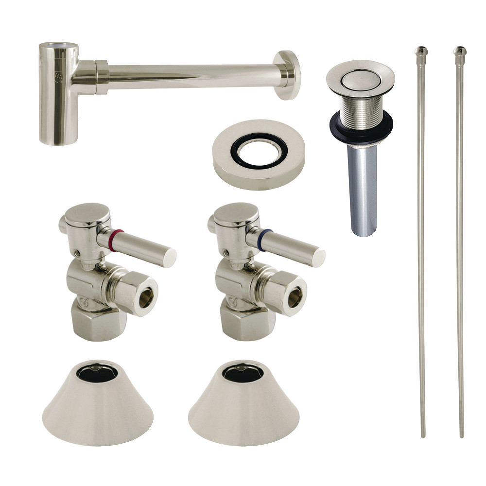 Picture of Kingston Brass CC43106DLVKB30 Modern Plumbing Sink Trim Kit with Bottle Trap & Drain, Polished Nickel