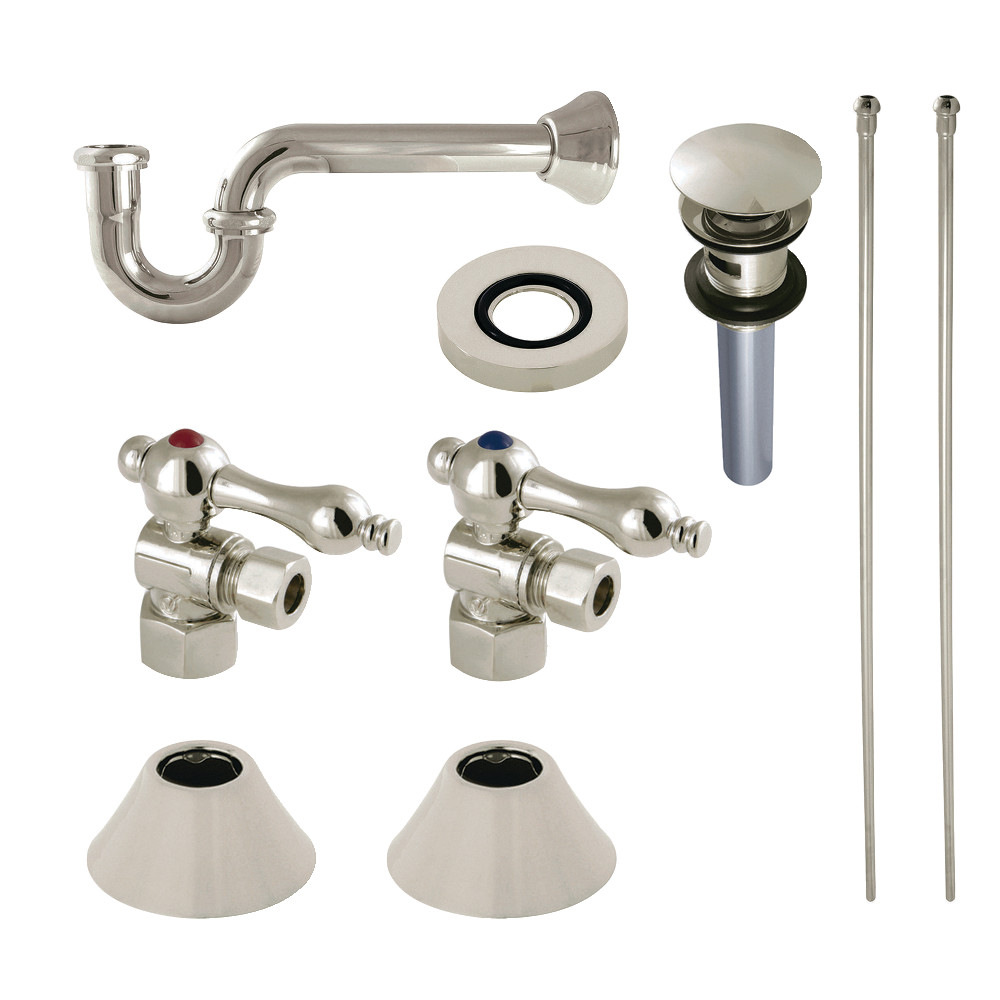 Picture of Kingston Brass CC43106VOKB30 Traditional Plumbing Sink Trim Kit with P-Trap & Overflow Drain, Polished Nickel
