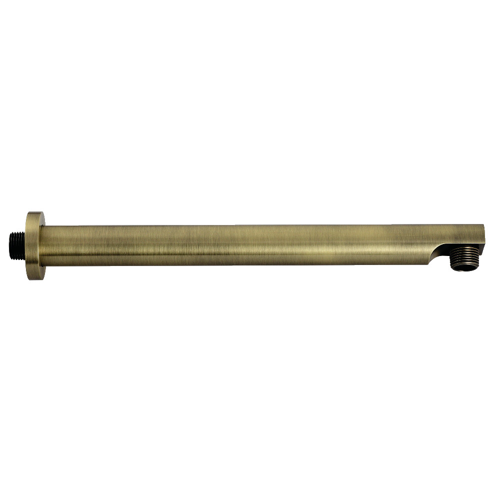 13 in. Aquaelements Brass Shower Arm with Flange, Antique Brass