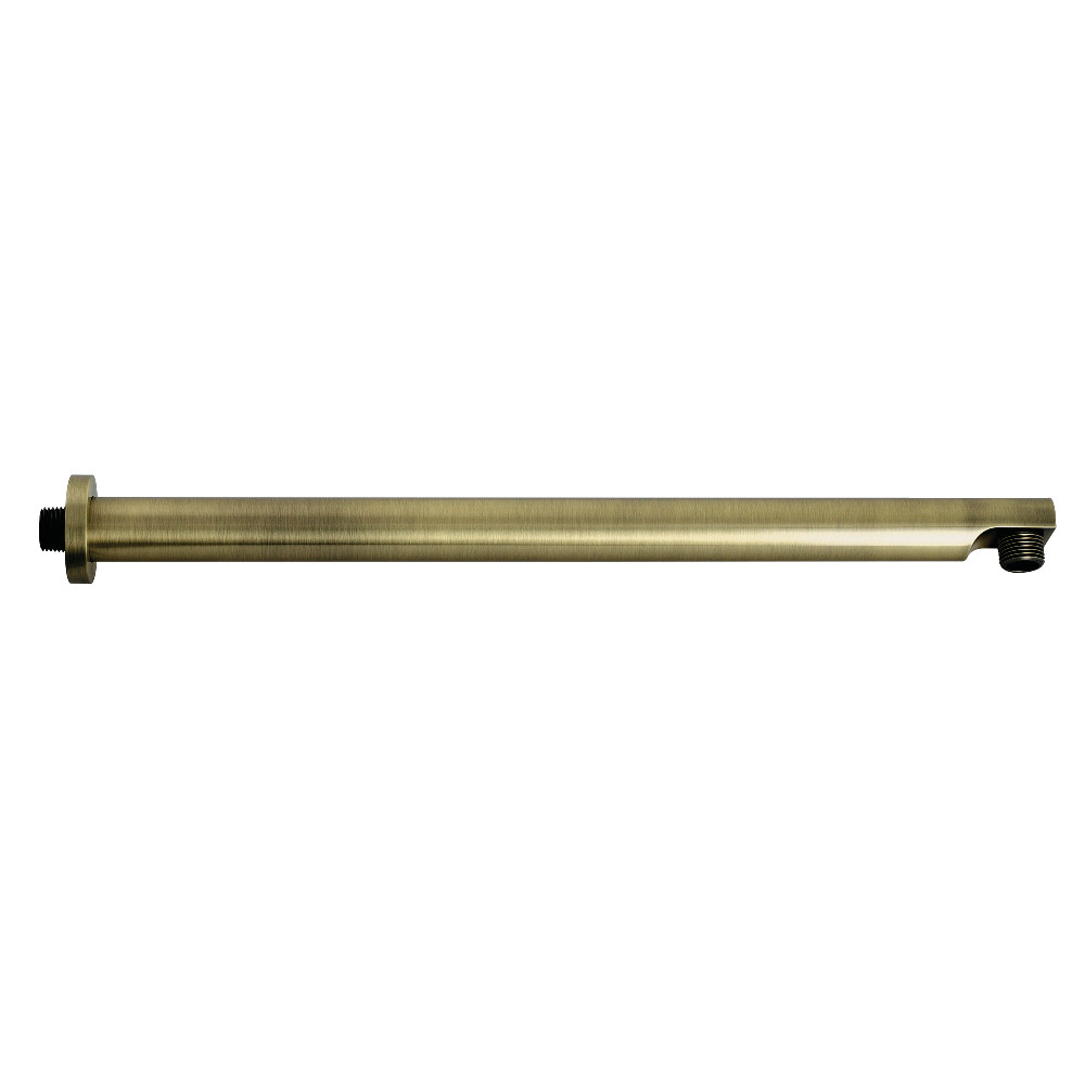 18 in. Aquaelements Brass Shower Arm with Flange, Antique Brass