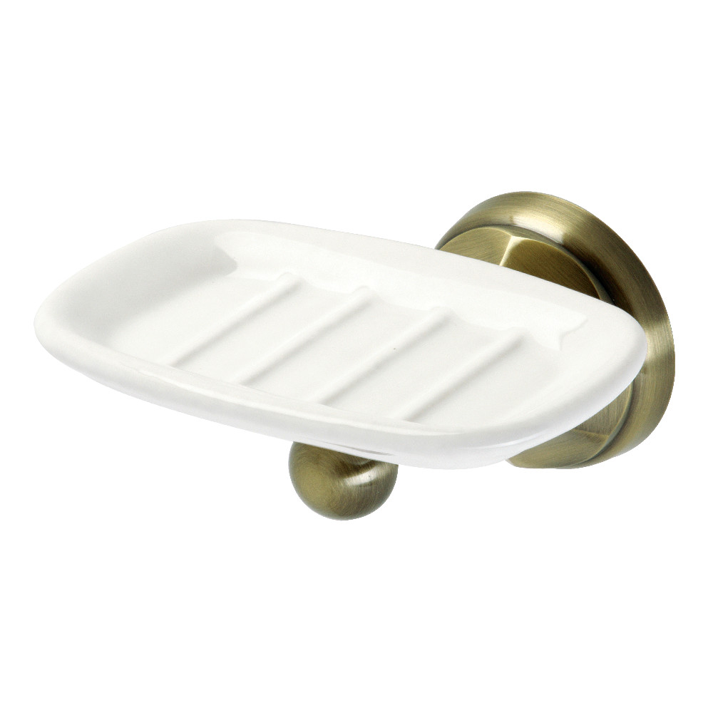 BA4815AB Metropolitan Wall Mount Soap Dish Holder, Antique Brass