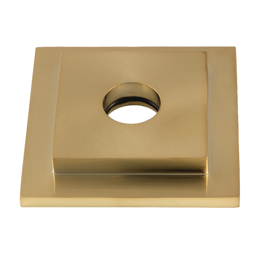 FLSQUARE7 Claremont Heavy Duty Square Solid Cast Brass Shower Flange, Brushed Brass