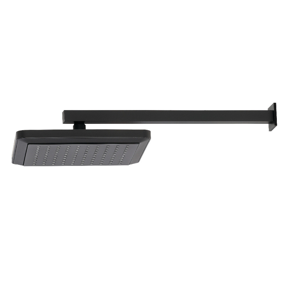 9.625 in. Claremont Square Shower Head with Shower Arm, Matte Black